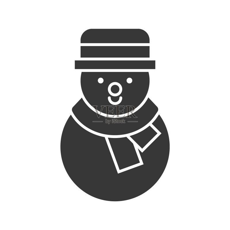 剪影雪人图标图标素材