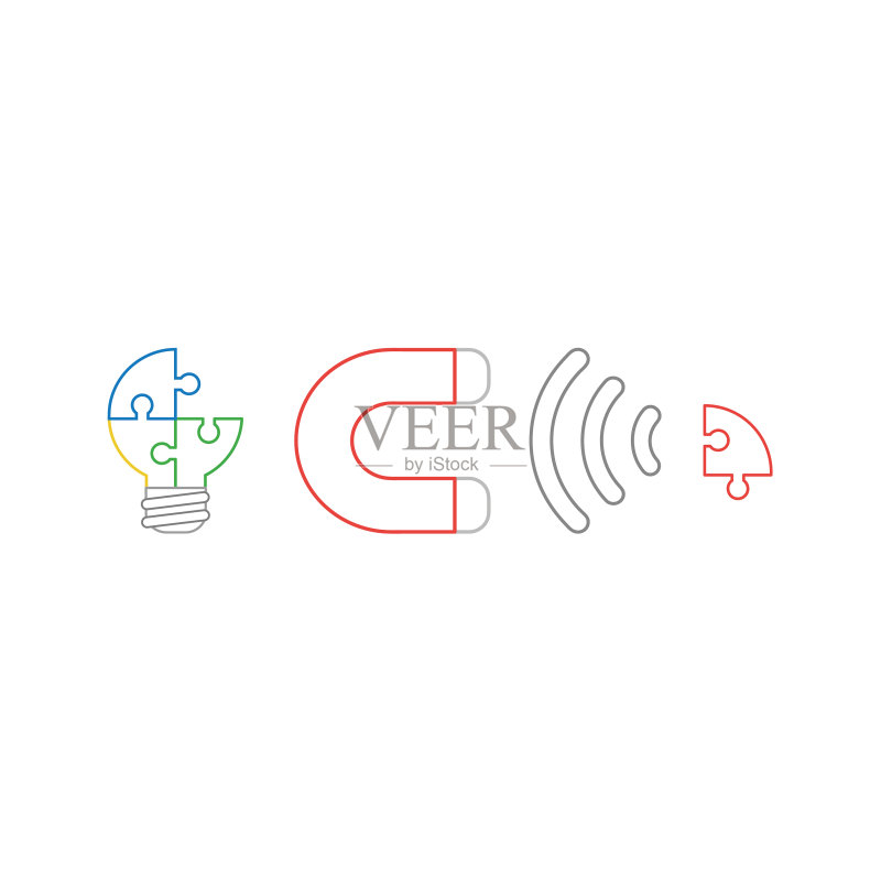 拼图灯泡图标概念图标素材