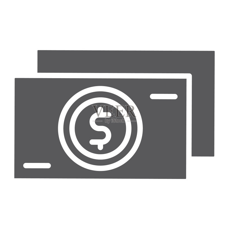 现金字形图标,货币和金融金钱符号图标素材