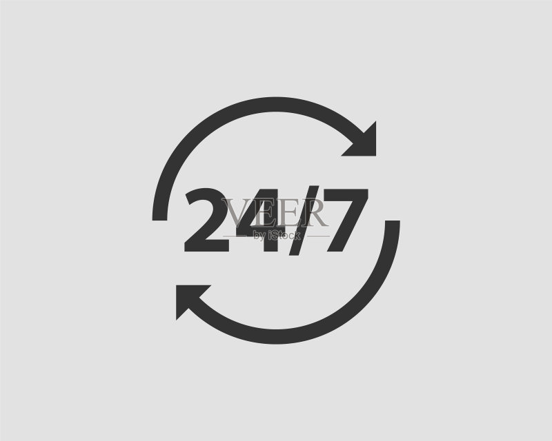 24小时服务时钟图标图标素材