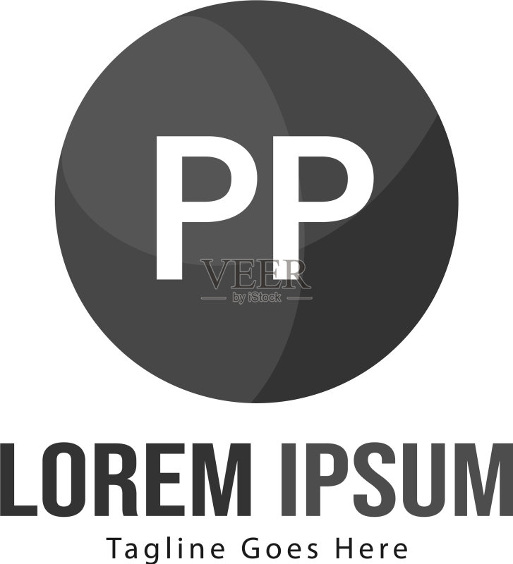 PP字母Logo模板,现代框架图标素材
