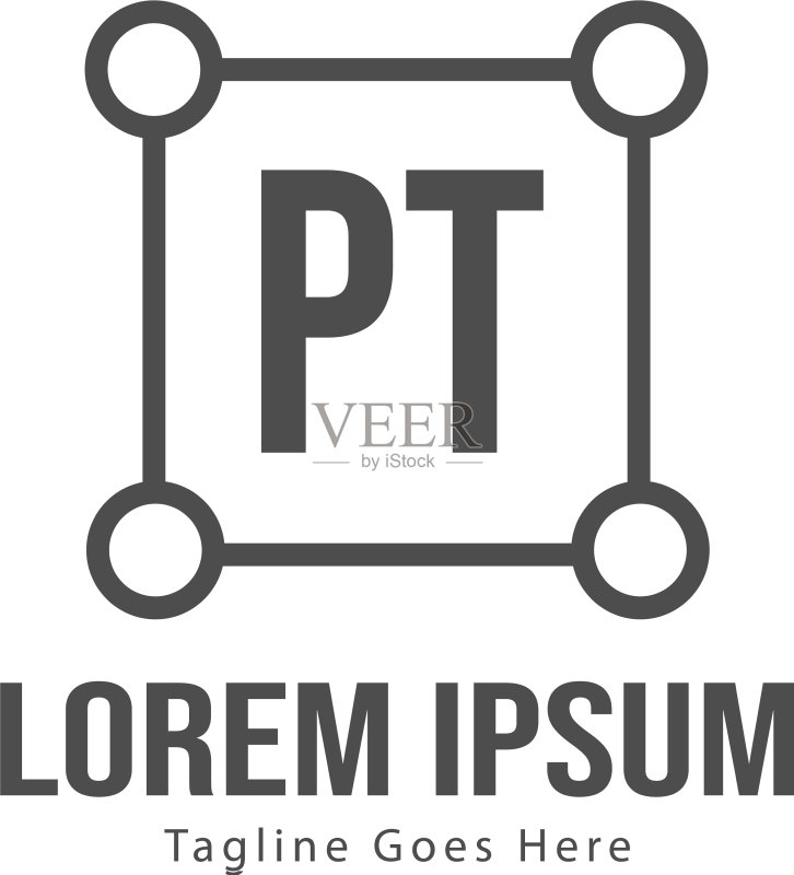 PT字母现代边框标志模板图标素材