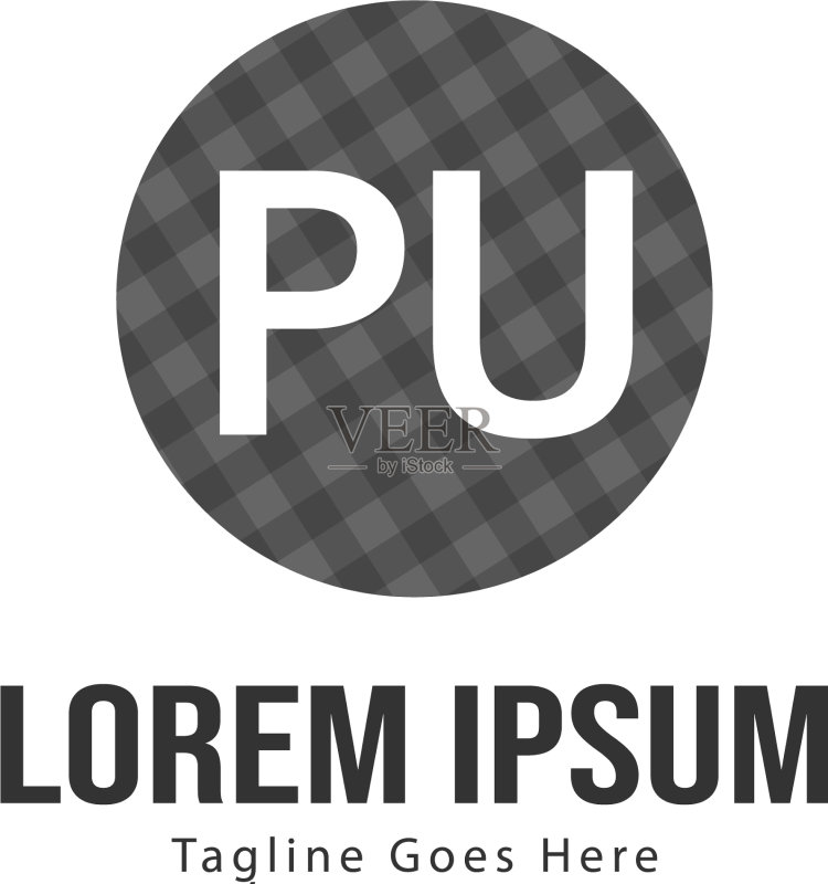 PU字母现代框架标志模板图标素材