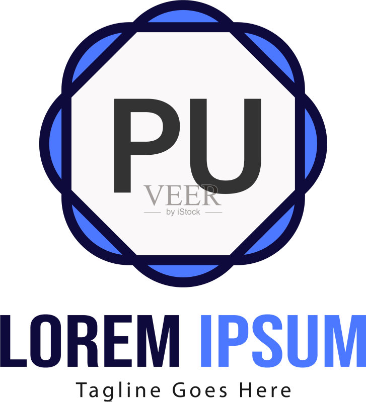PU字母现代框架标志模板图标素材