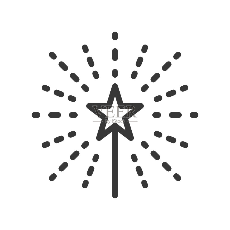 闪耀的星星圣诞节图标集轮廓图标素材