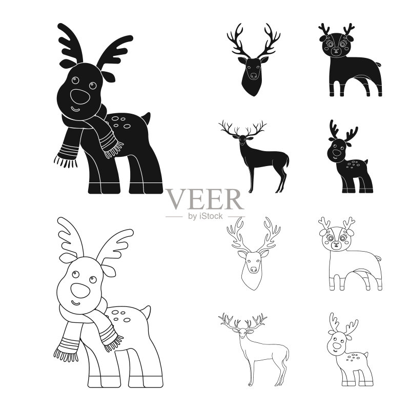 麋鹿和头部logo设计图标素材