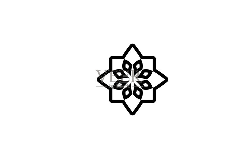 抽象花卉标志设计灵感图标素材
