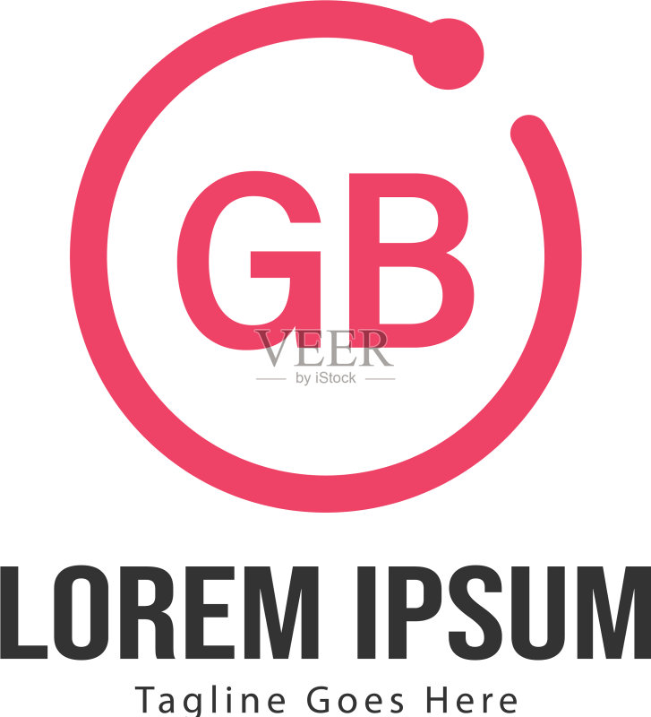 GB字母现代边框logo模板图标素材