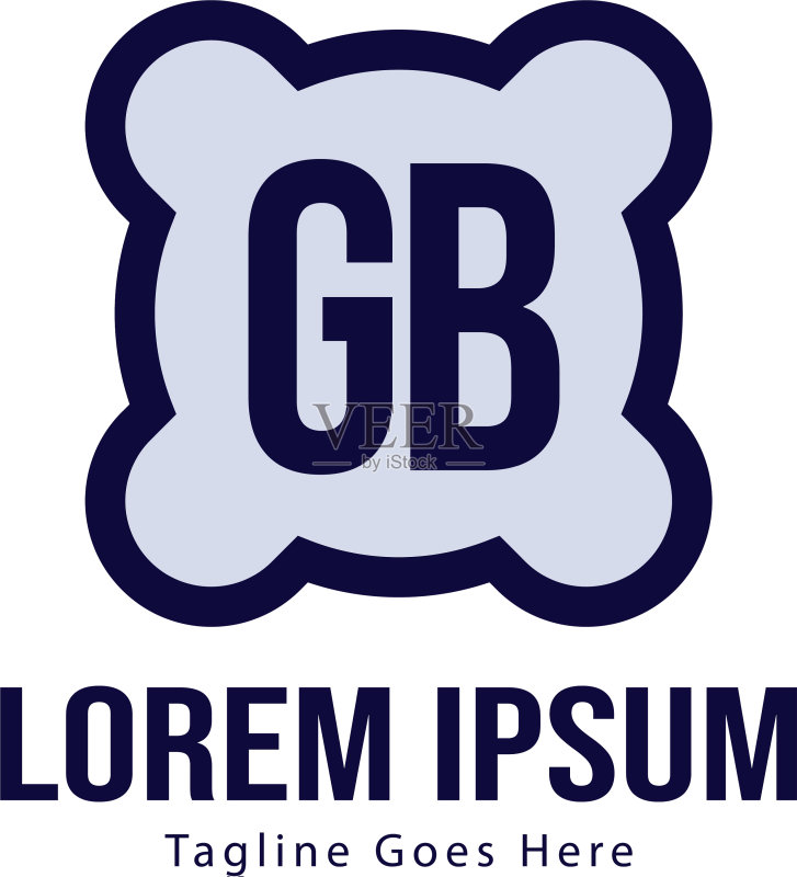 GB字母现代边框logo模板图标素材