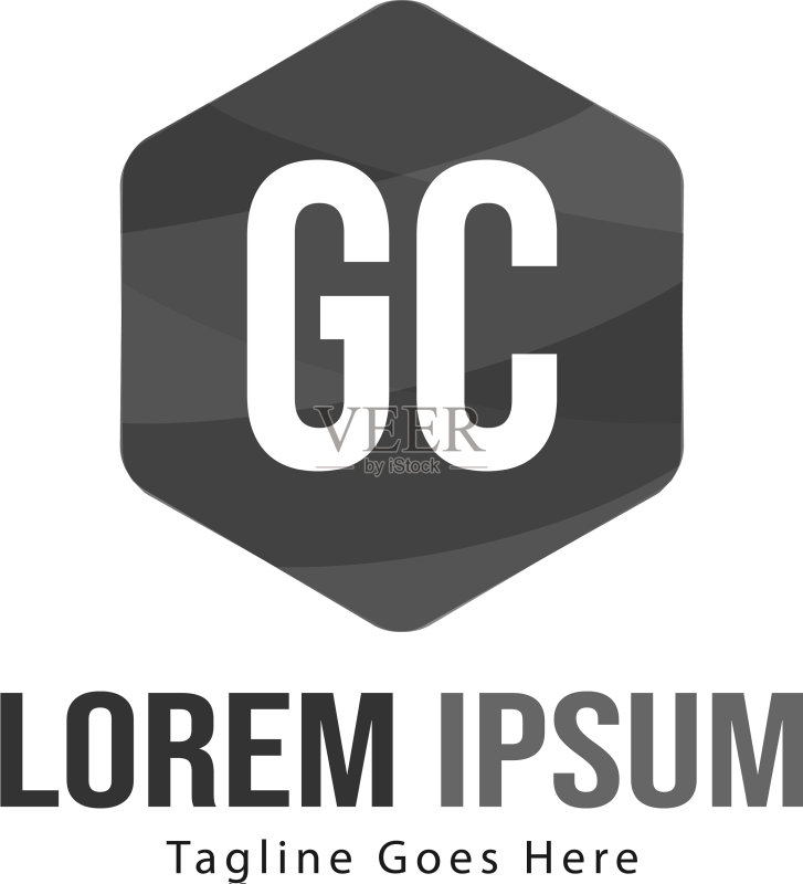 首字母GC现代框架标志模板图标素材