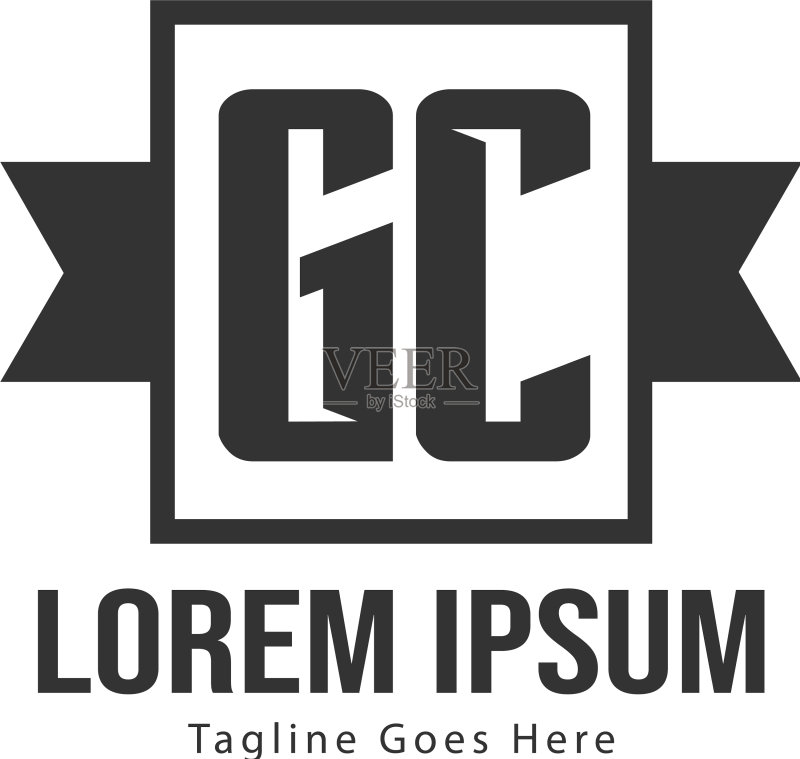 首字母GC现代框架标志模板图标素材