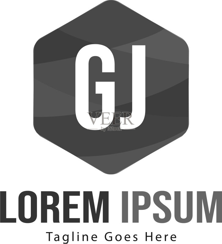 现代框架GJ logo模板图标素材