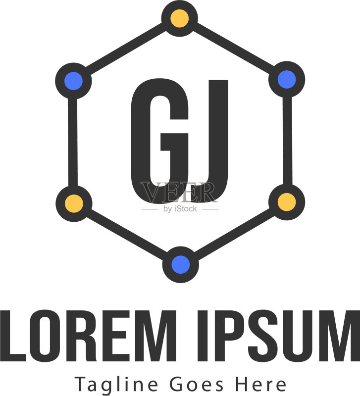 现代框架GJ logo模板图标素材