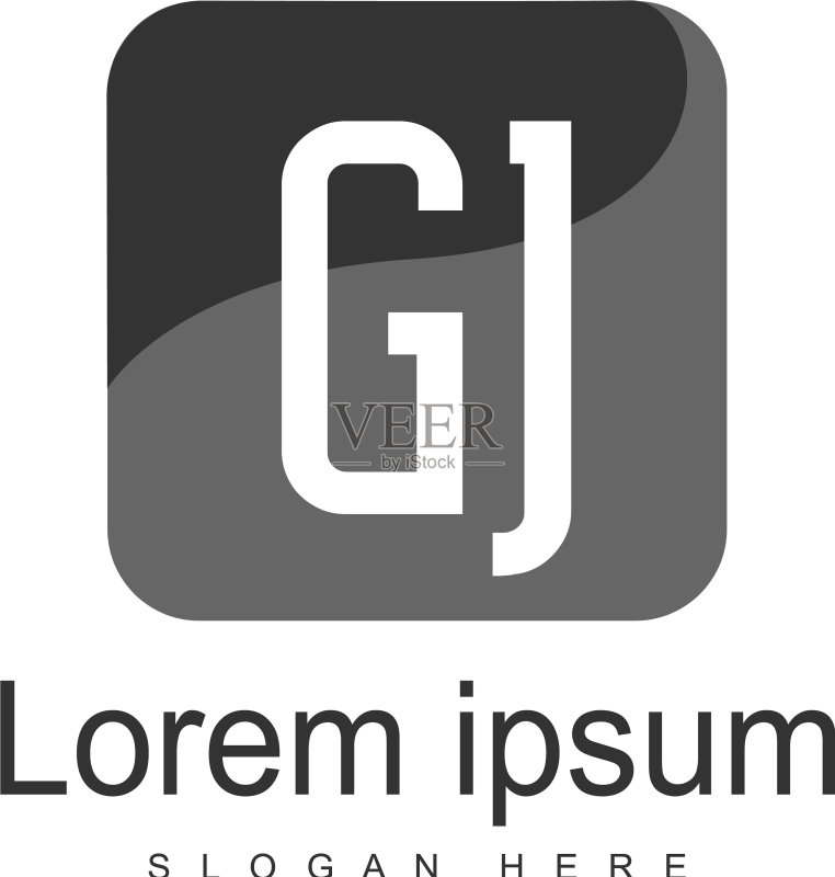 现代框架GJ logo模板图标素材