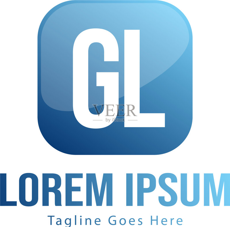 GL字母现代框架logo模板图标素材