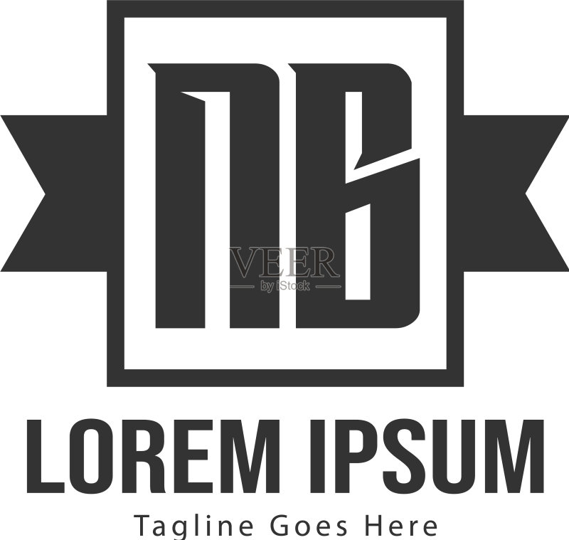 NB字母现代框架logo模板图标素材