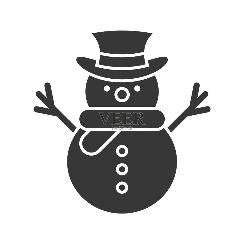 剪影雪人图标图标素材
