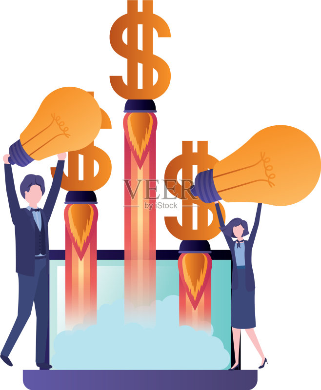 带有成套图标的商务情侣图标素材