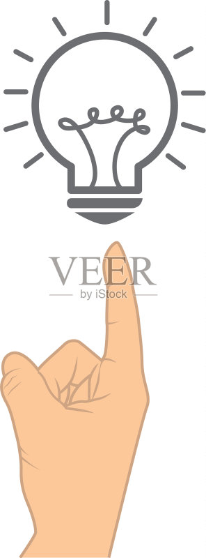 手持灯泡的人手教育图标图标素材