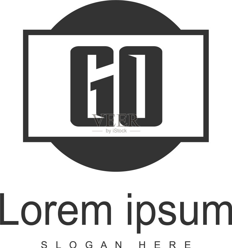 GO字母现代框架标志模板图标素材