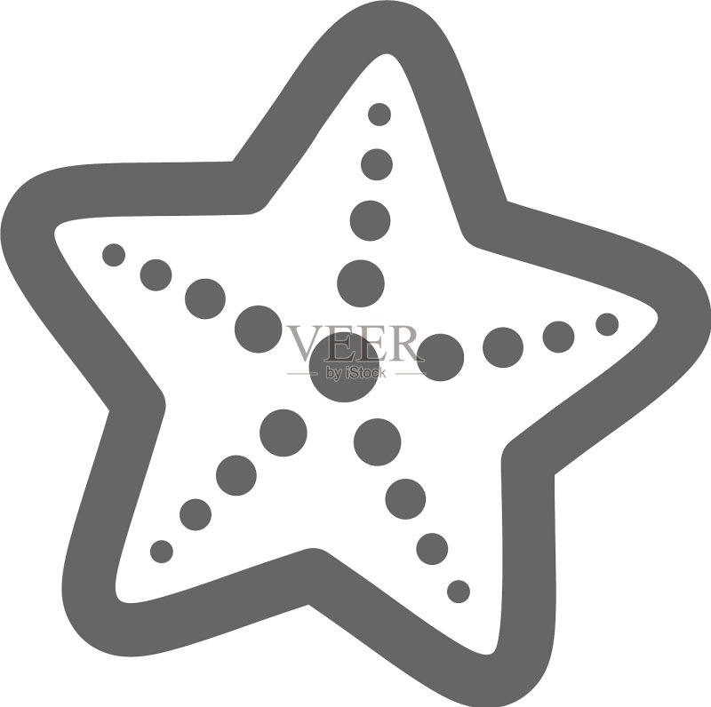 夏季海星轮廓图标图标素材