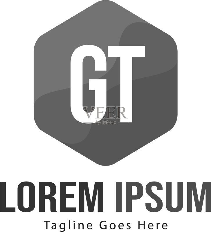 GT字母现代边框Logo模板图标素材