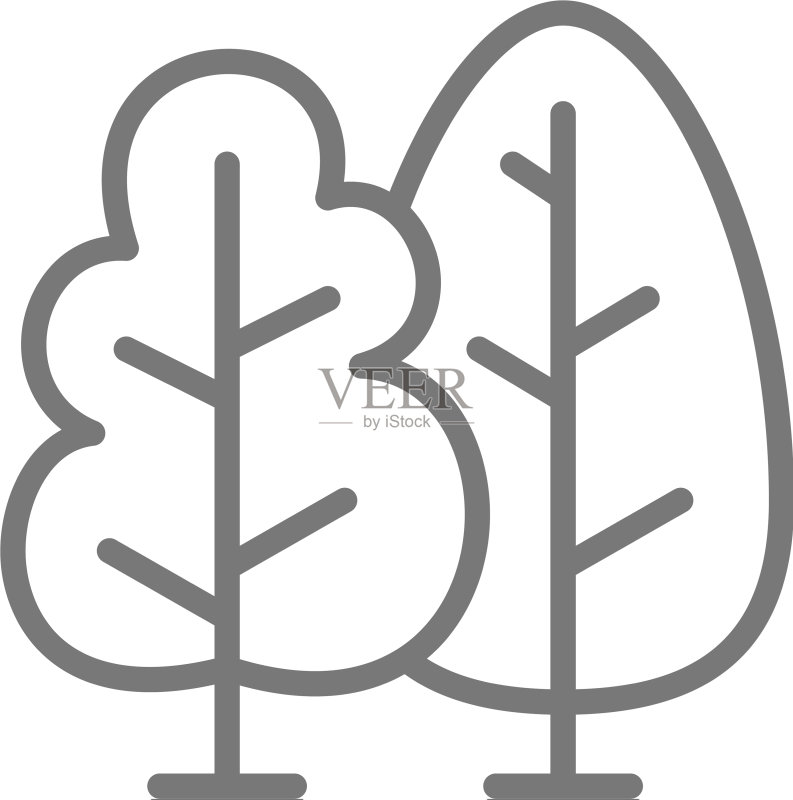 树木森林线条图标图标素材
