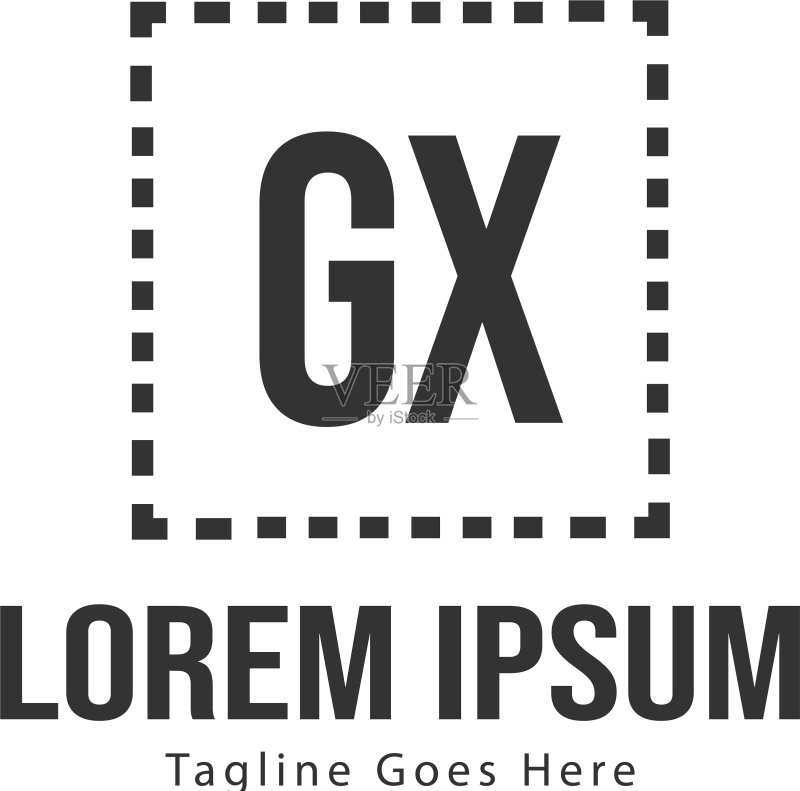 首字母GX现代框架标志模板图标素材