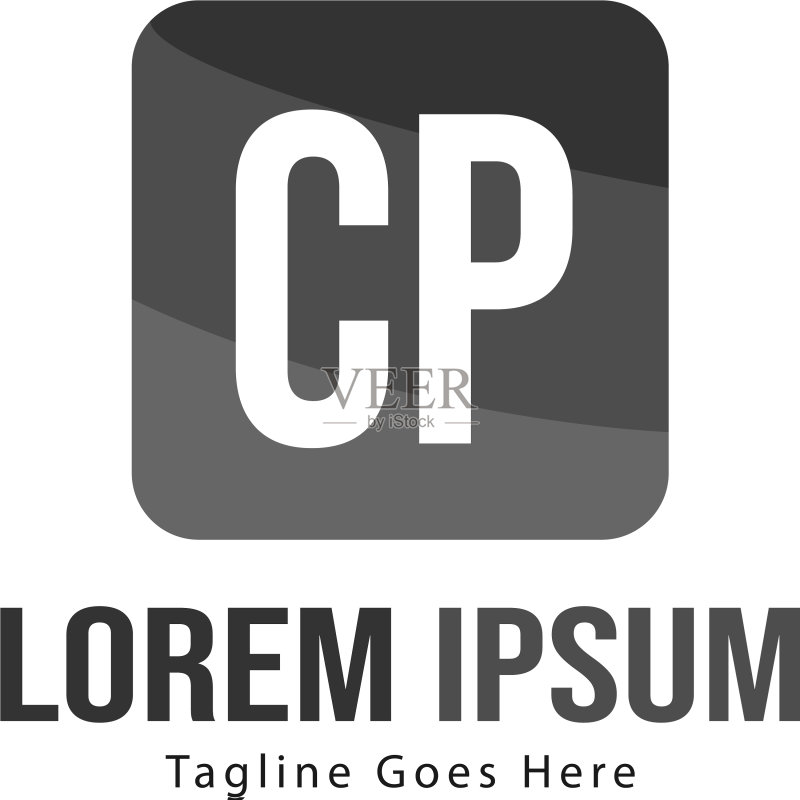 首字母CP现代框架标志模板图标素材