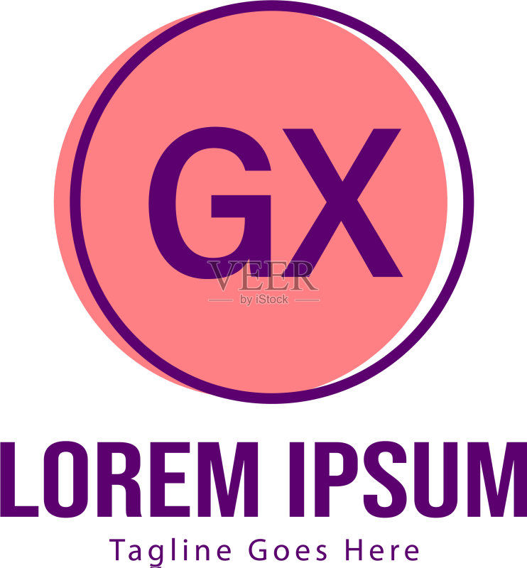 首字母GX现代框架标志模板图标素材