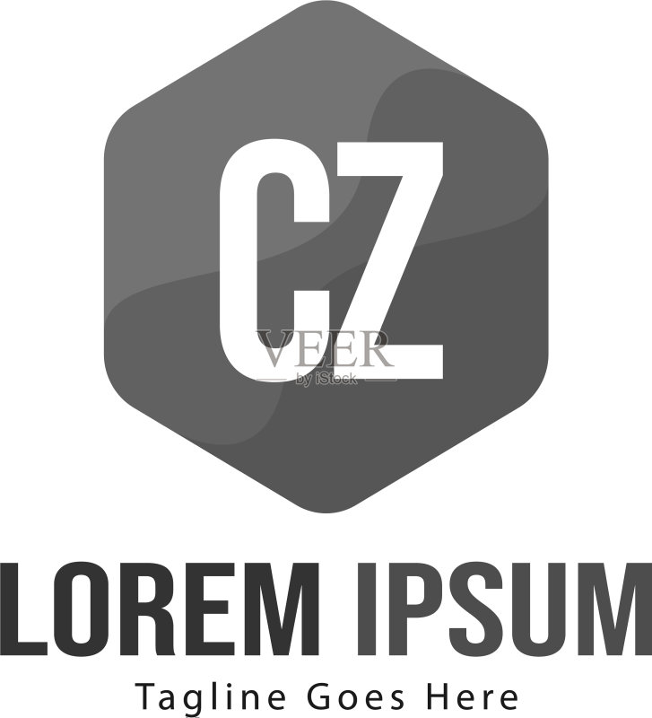CZ字母现代边框logo模板图标素材