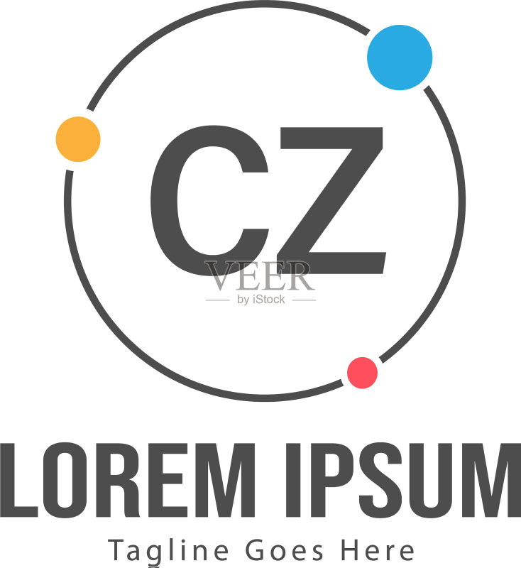 CZ字母现代边框logo模板图标素材