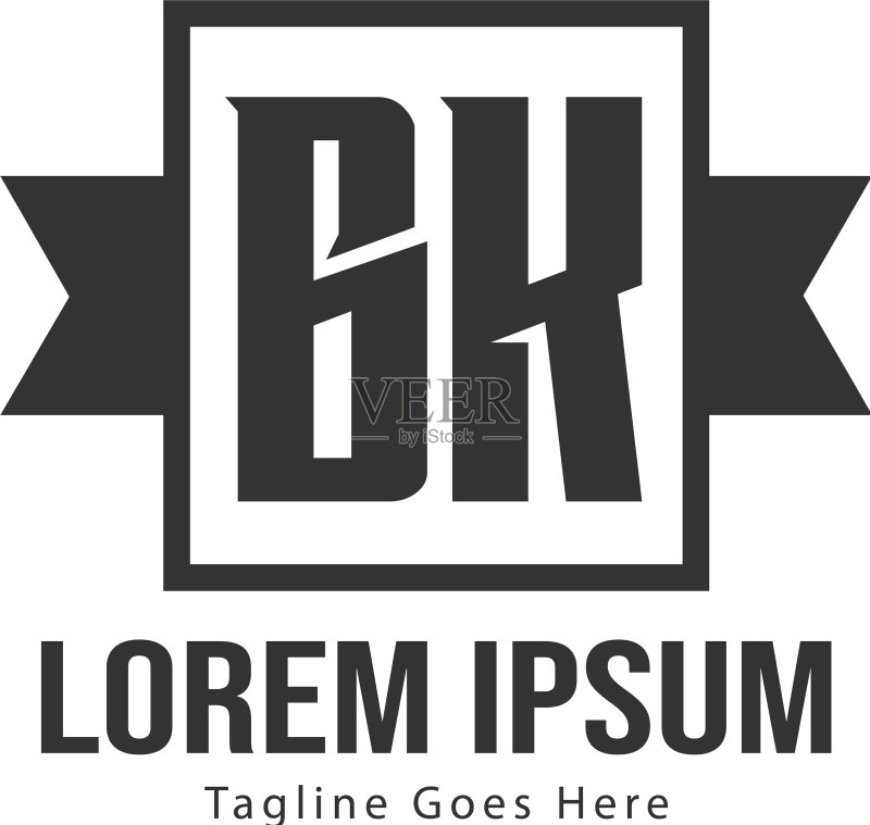 BK字母标志设计创意现代图标素材