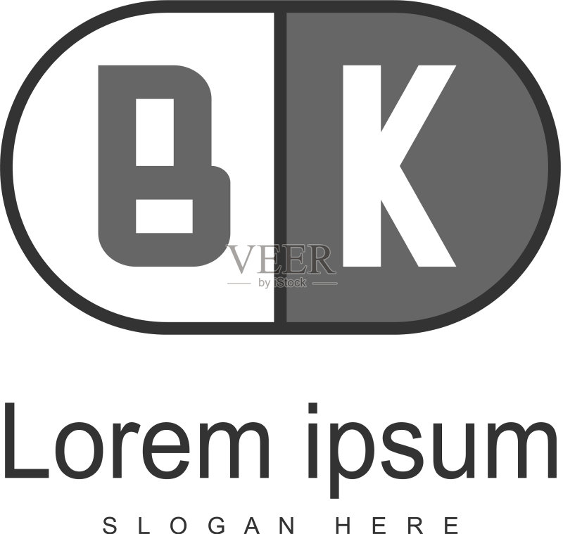 BK字母标志设计创意现代图标素材