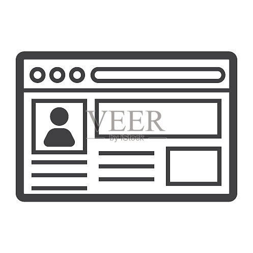 账户线条图标社交媒体和网站图标素材