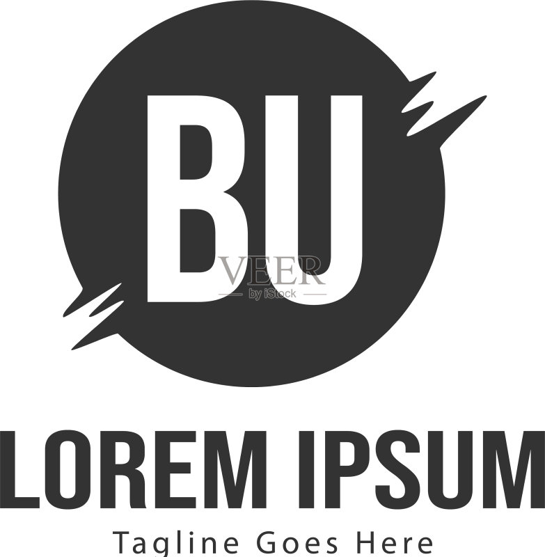 BU字母Logo设计:创意现代风格图标素材