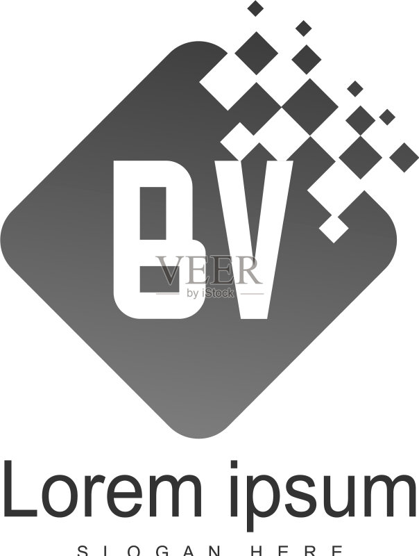 创意现代BV字母标志设计图标素材