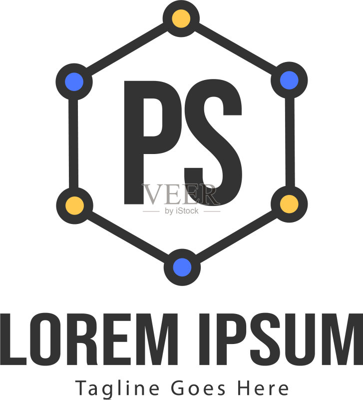 PS字母现代框架标志模板图标素材
