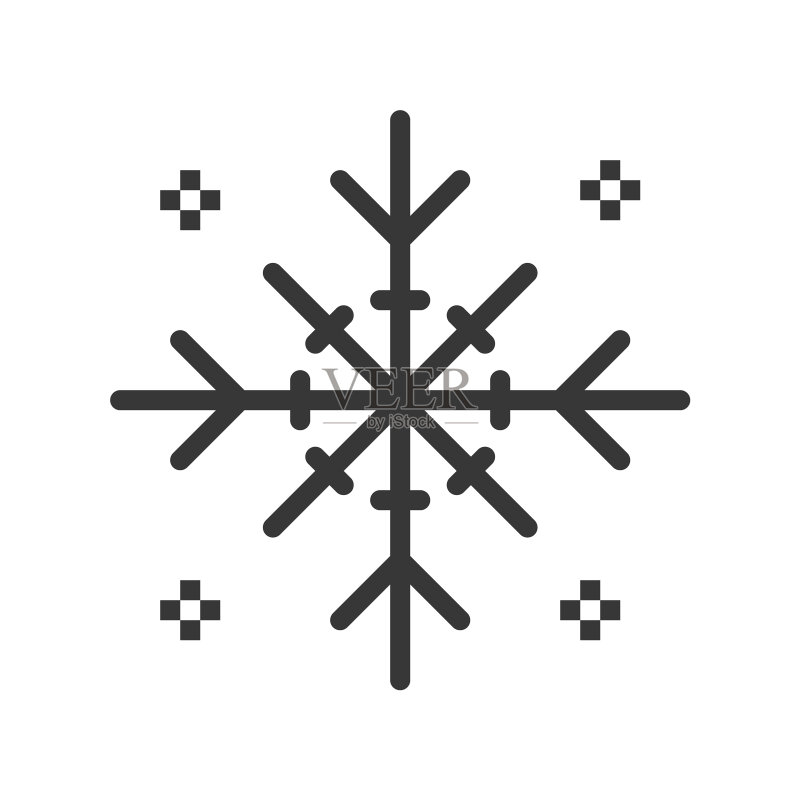 圣诞雪花实体风格图标图标素材