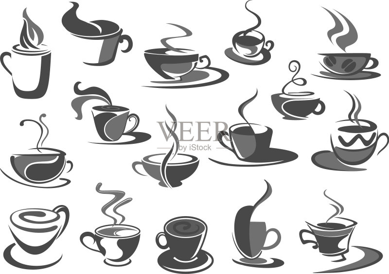 咖啡厅咖啡杯图标合集图标素材