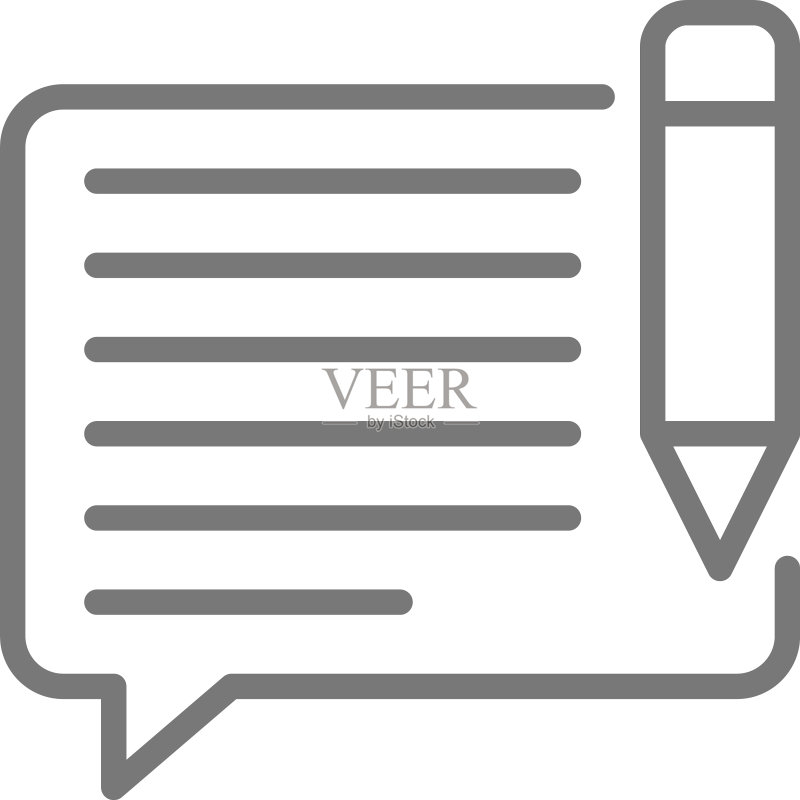 用笔聊天短信撰写消息邮件线性图标图标素材