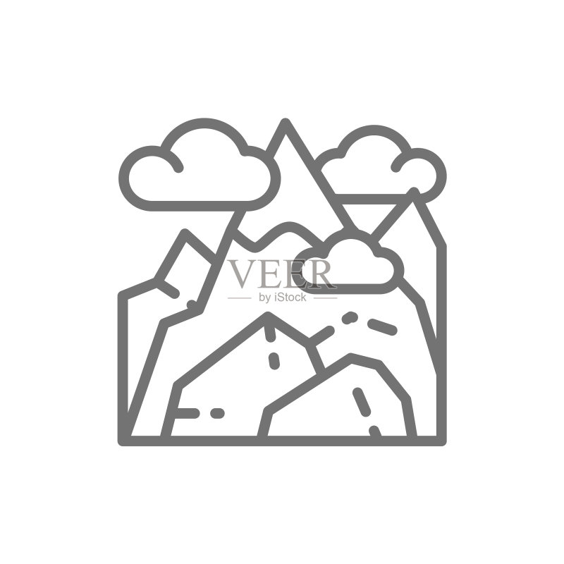 格鲁吉亚卡兹别克山脉线条图标图标素材