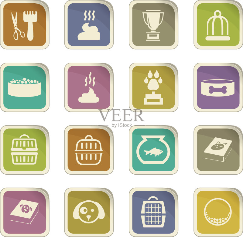 宠物用品图标集图标素材