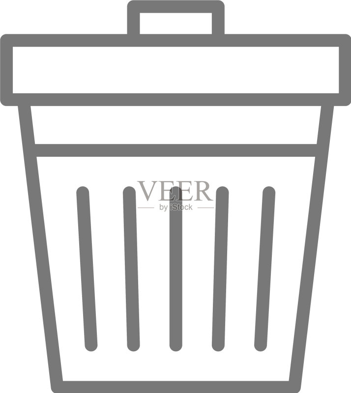 垃圾桶废物回收线性图标图标素材