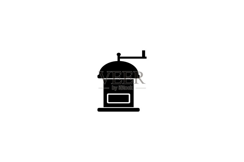 咖啡研磨机Logo设计图标素材