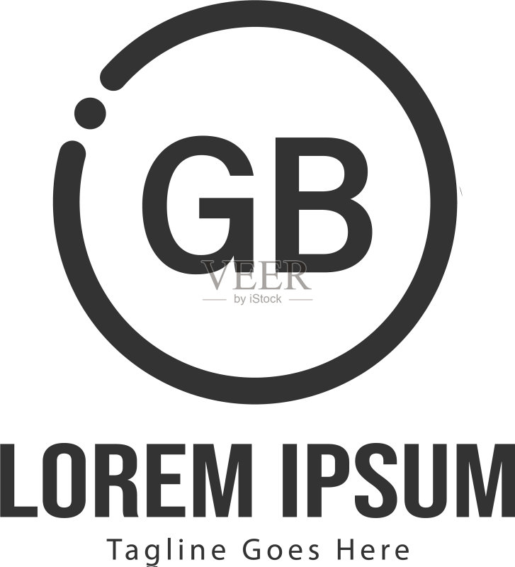 GB字母现代边框logo模板图标素材