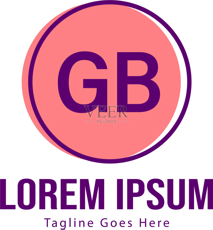 GB字母现代边框logo模板图标素材