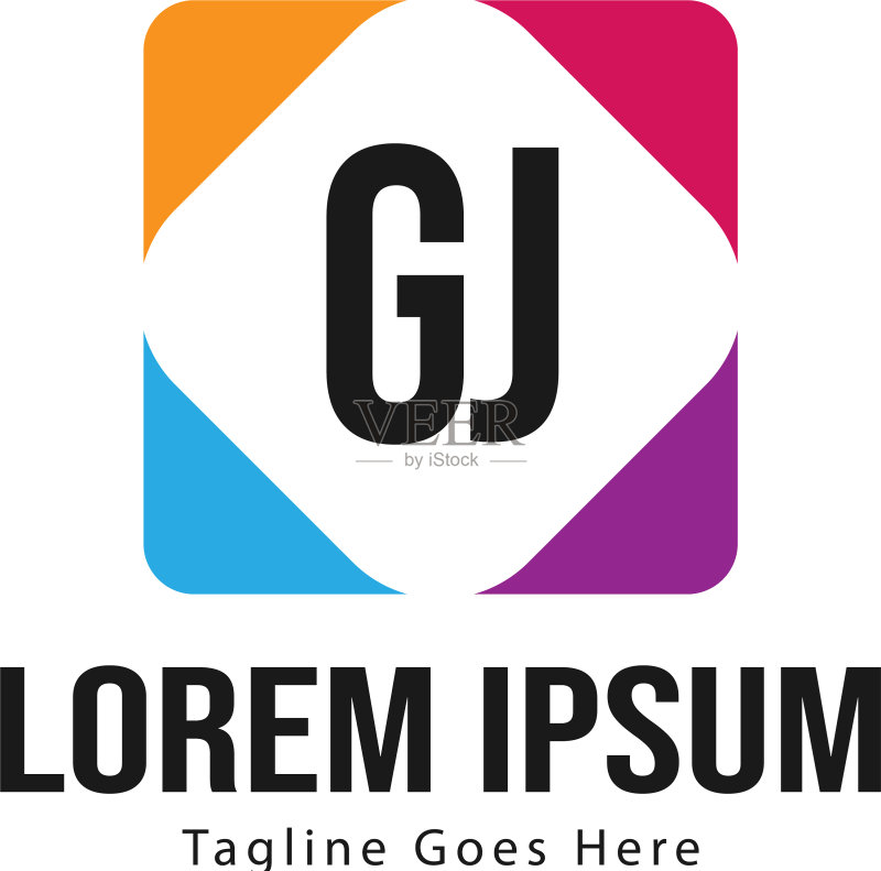现代框架GJ logo模板图标素材