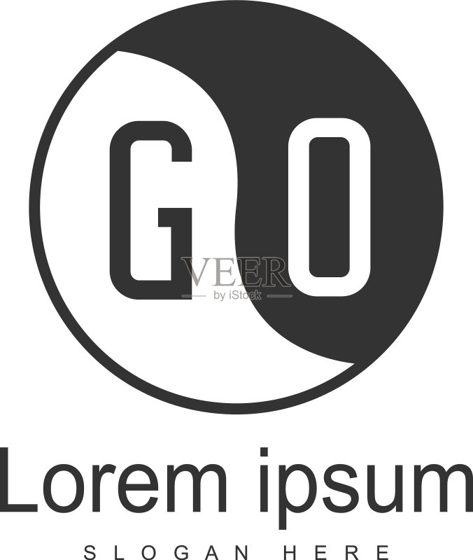 GO字母现代框架标志模板图标素材