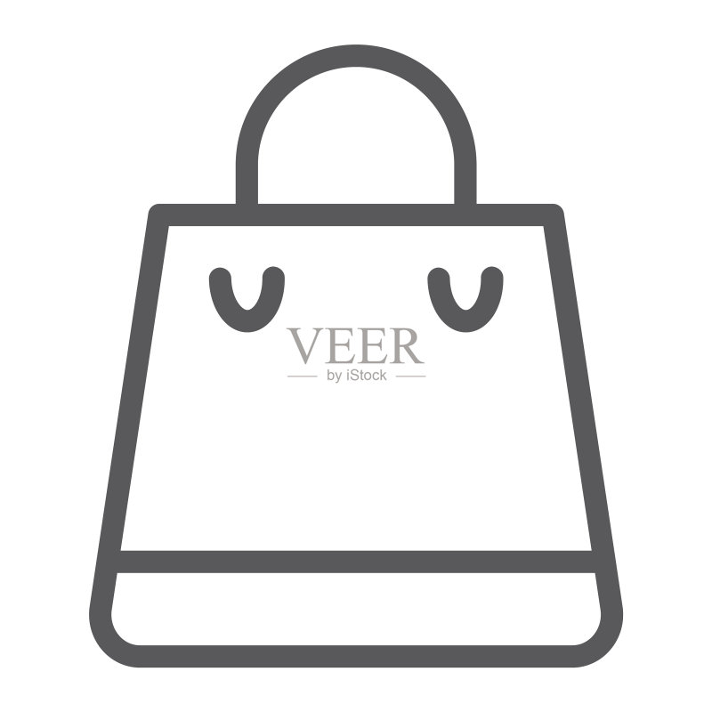 购物袋线条图标商店购物包装符号图标素材